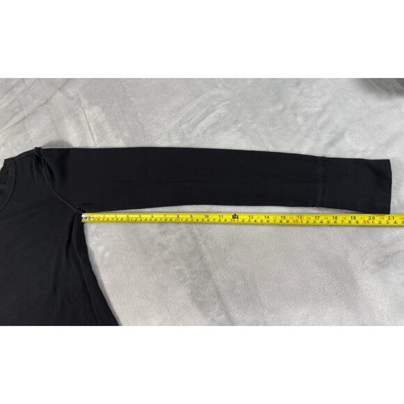 Crown Jewel Black Long Sleeve Crewneck Tee Women’s Small USA Made Supima Modal - Picture 7 of 9